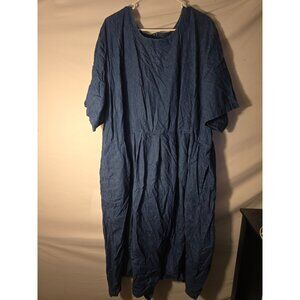 Country Wear Vintage 90s Denim Jean Dress Midi Womens Plus Size 34W 4X 5X